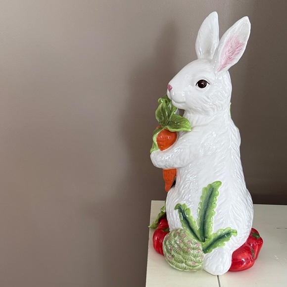 Charming White Bunny with Carrot Holiday Decor - Picture 2 of 14
